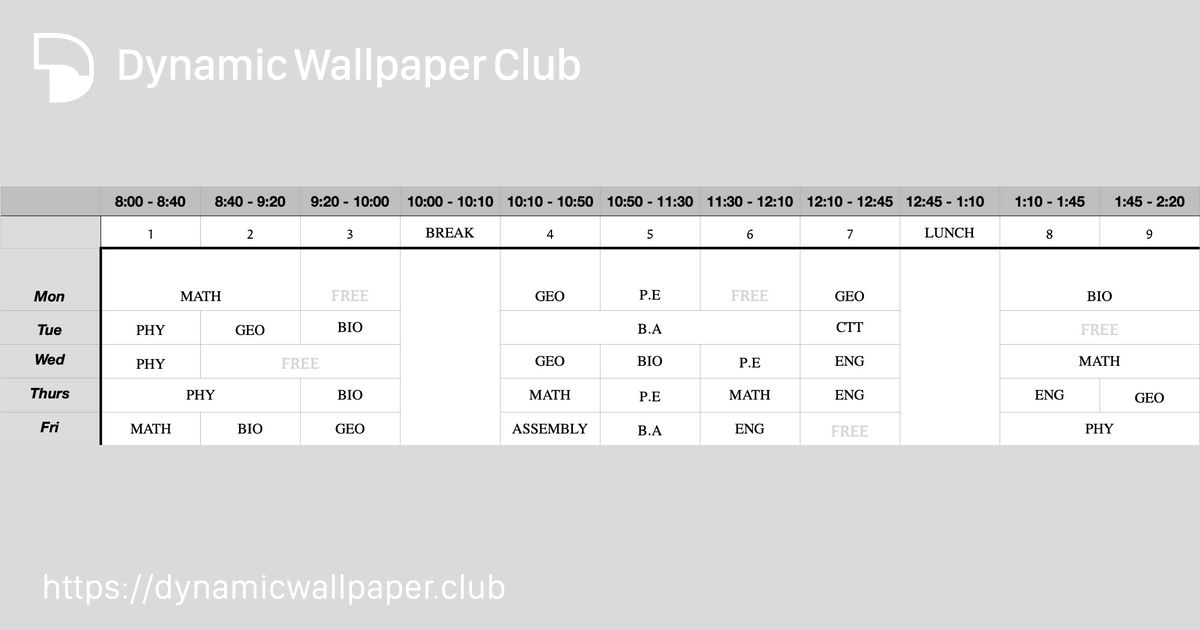 Time Tabla - Dynamic Wallpaper Club